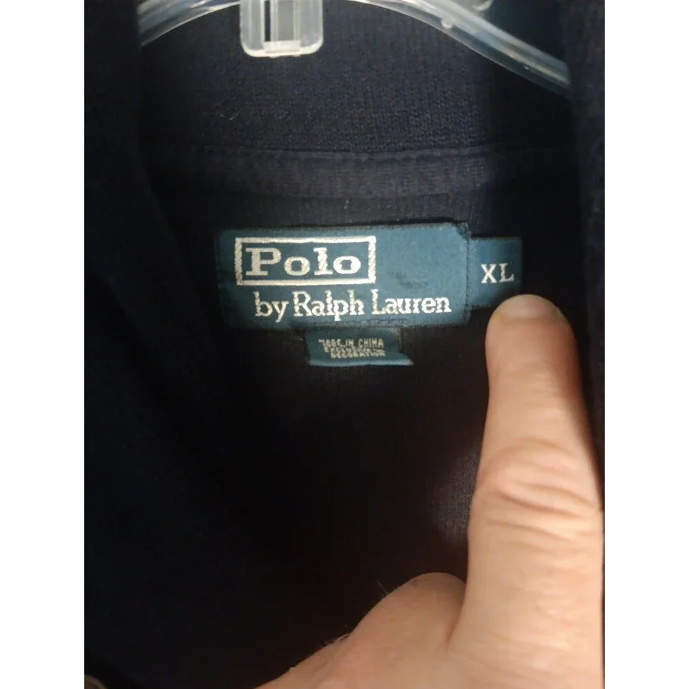 Polo Ralph Lauren Luxury Jersey Shawl Collar Pullover BLUE Size XL - Pony- EUC